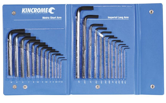 Kincrome Hex Key Wrench Set 25 Piece Imperial & Metric HKW25C Hex Key Kincrome