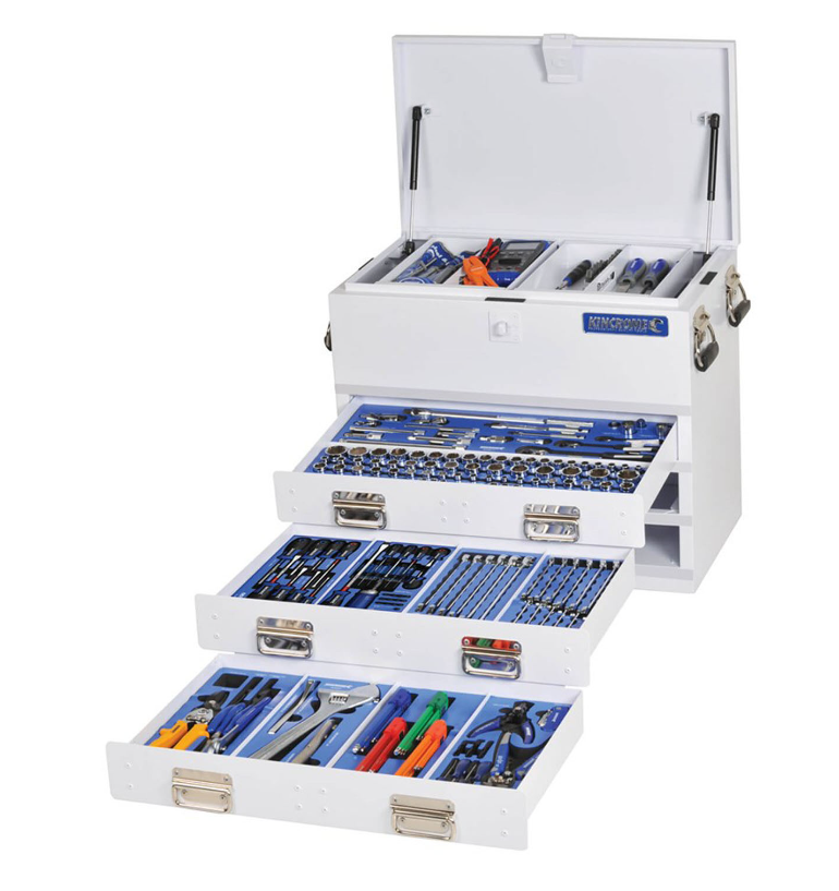 Kincrome Truck Box Tool Kit 280 Piece 3 Drawer 28" K1255W White Tool Box Kincrome