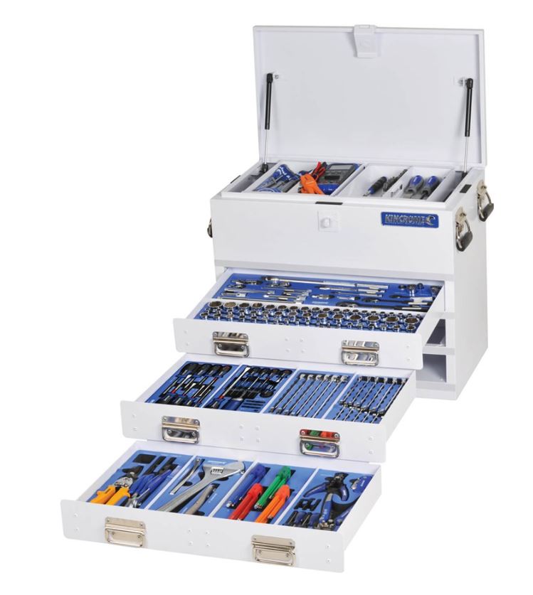 Kincrome White Truck Box Tool Kit 219 Piece 1/4, 3/8 & 1/2" Drive K1258W Toolbox Kincrome