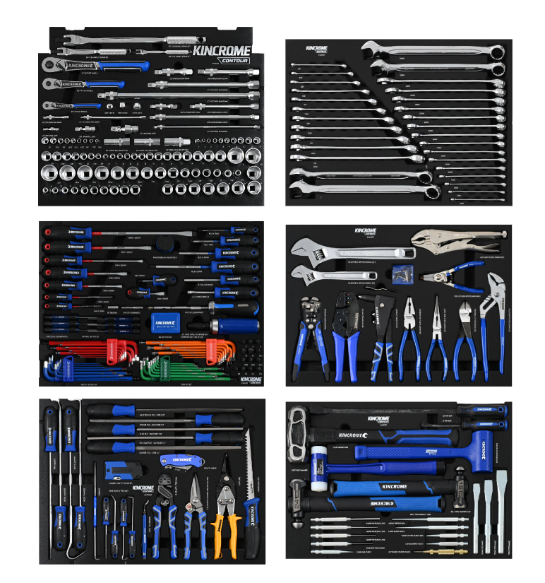 Kincrome CONTOUR Trolley Tool Kit 454 Piece 12 Drawer 60" Blue K1968 Tool Box Kincrome
