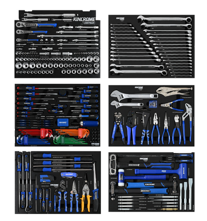 Kincrome CONTOUR Trolley Tool Kit 454 Piece 12 Drawer 60" Blue K1968 Tool Box Kincrome