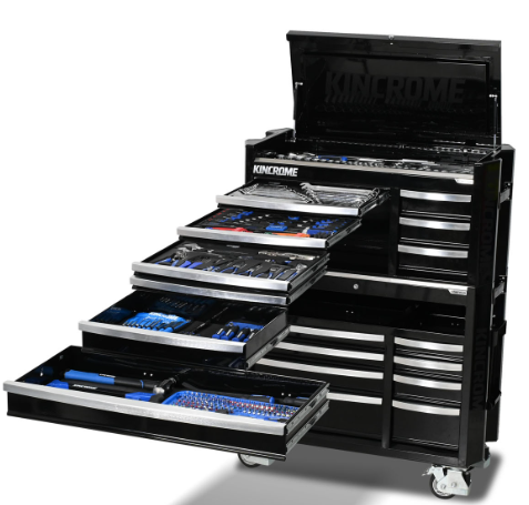 Kincrome CONTOUR Workshop Tool Kit 475 Piece 17 Drawer 42" Black K1970B Tool Box Kincrome