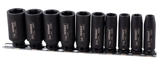 Kincrome Deep Impact Socket Rail 10 Piece 3/8" Drive Imperial K2094 socket rail Kincrome