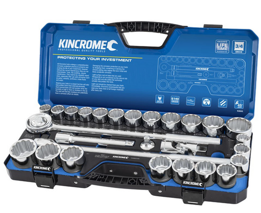Kincrome Socket Set 28 Piece 3/4" Drive Metric & Imperial K28045 Socket Set Kincrome