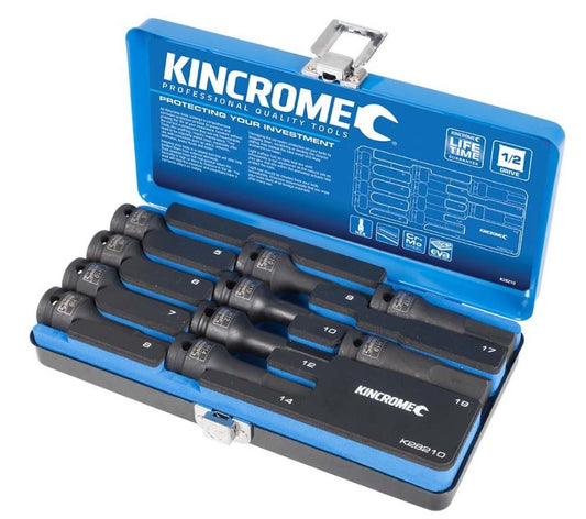 Kincrome Hex Impact Socket Set 10 Piece 1/2" Drive Metric K28210 Socket Set Kincrome