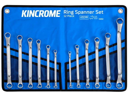 Kincrome Ring Spanner Set 12 Piece Metric & Imperial K3052 Spanner kincrome