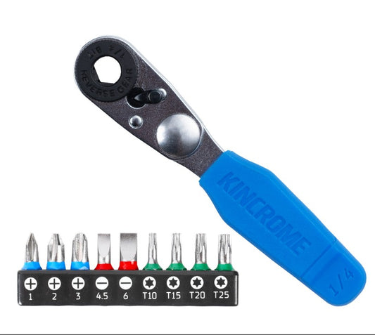 Kincrome Mini Ratchet Bit Set 10 Piece Mixed K5014 Ratchet Bit Kincrome