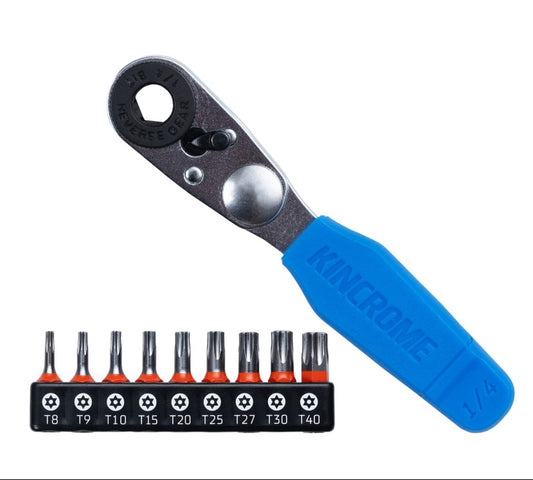 Kincrome Mini Ratchet Tamperproof TORX Bit Set 10 Piece K5033 Ratchet Bit Kincrome