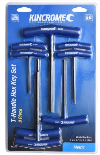 Kincrome T Handle Hex Key Set Metric 8 Pce K5281 wrench key Kincrome