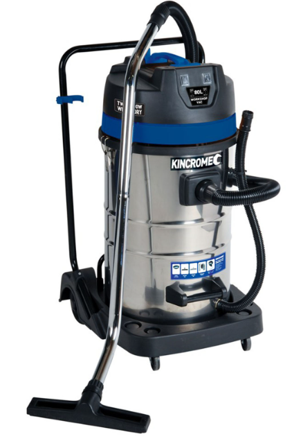 Kincrome Wet & Dry Workshop Vacuum 80L 240V / Twin 1000W KP705 Vacuum Cleaner Kincrome