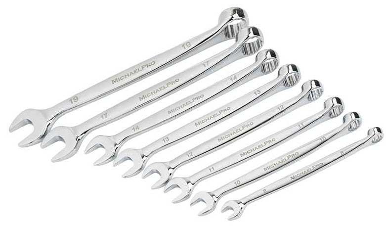 Michael Pro Metric Combination Wrenches 8pce 8, 10, 11, 12, 13, 14, 17, 19 mm MP001015 wrench Michael Pro