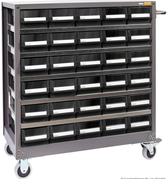 Geiger 30 Drawer Mobile HD Parts Cabinet NHD530 Parts Cabinet Geiger