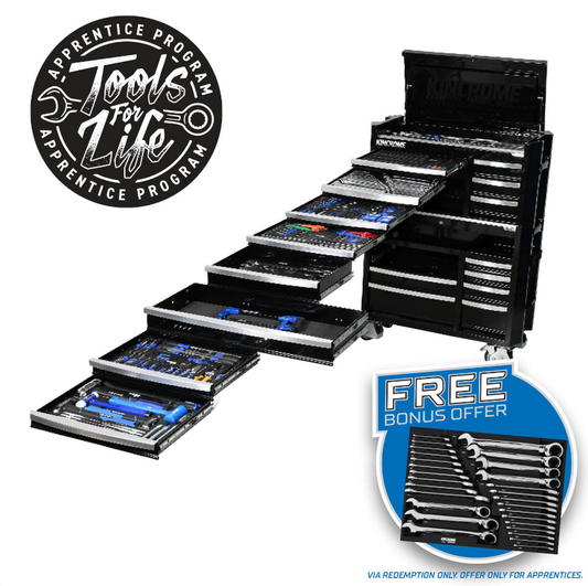 Kincrome CONTOUR Workshop Tool Kit 595 Piece 17 Drawer 42” Black P1826B Tool Box Kincrome