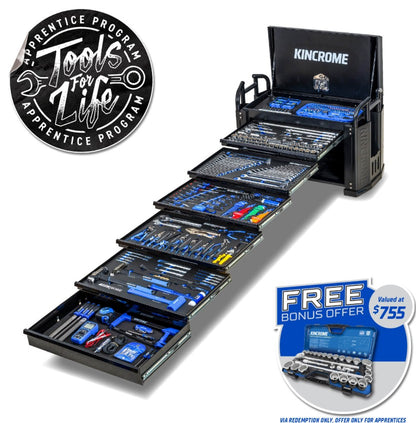 Kincrome OFF-ROAD Field Service Truck Box Kit BLACK 452 Piece 6 Drw 1/4, 3/8 & 1/2" Drive P1830 Toolbox Kincrome