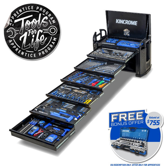 Kincrome OFF-ROAD Field Service Truck Box Kit BLACK 452 Piece 6 Drw 1/4, 3/8 & 1/2" Drive P1830 Toolbox Kincrome