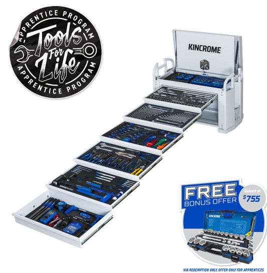 Kincrome OFF-ROAD Field Service Truck Box Kit White 452 Piece 6 Drw 1/4, 3/8 & 1/2" Drive P1830W Toolbox Kincrome