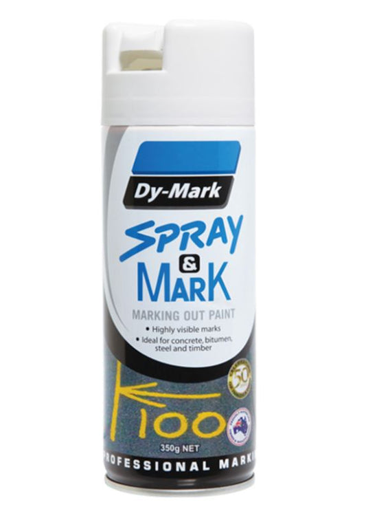 Dy-Mark WHITE- Spray & Mark Spray Can 350g 40013511 Paint Dy-Mark