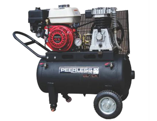 Peerless Black 17000 Petrol Air Compressor Belt Drive, Honda GX200, 320LPM PB17000P Compressor Peerless Products