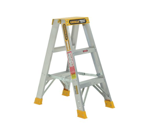 Gorilla Double sided A-frame ladder 0.9m (3ft) Aluminium 180kg Heavy Duty Industrial SM003-HD Ladder Gorilla Hartman Group