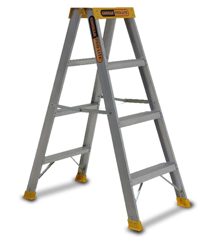 Gorilla PRO Pro-Lite 4 Step Double Sided Aluminium Ladder 4 FT 150kg SM004-PRO Ladder Gorilla Hartman Group