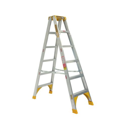 Gorilla Double sided A-frame ladder 1.8m (6ft) Aluminium 180kg Heavy Duty Industrial SM006-HD Ladder Gorilla Hartman Group