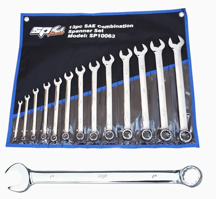 SP Tools Combination ROE Quad Drive Spanner Set - 15° Offset - SAE - 13pc SP10063 Spanner Set SP Tools