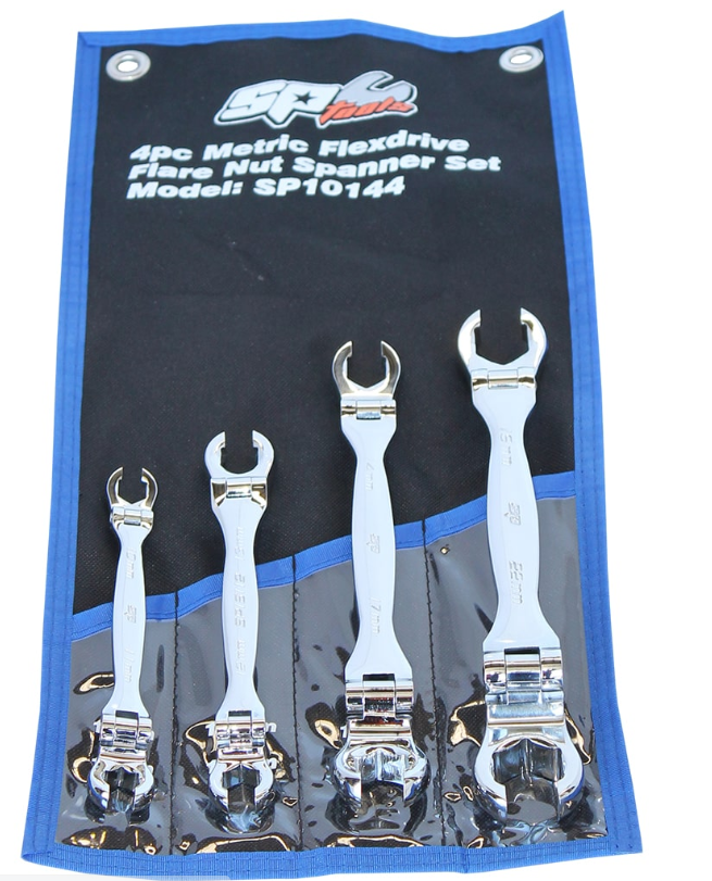 SP Tools Flare Nut Flexhead Spanner Set - Metric 4pc SP10144 Spanner Set SP Tools