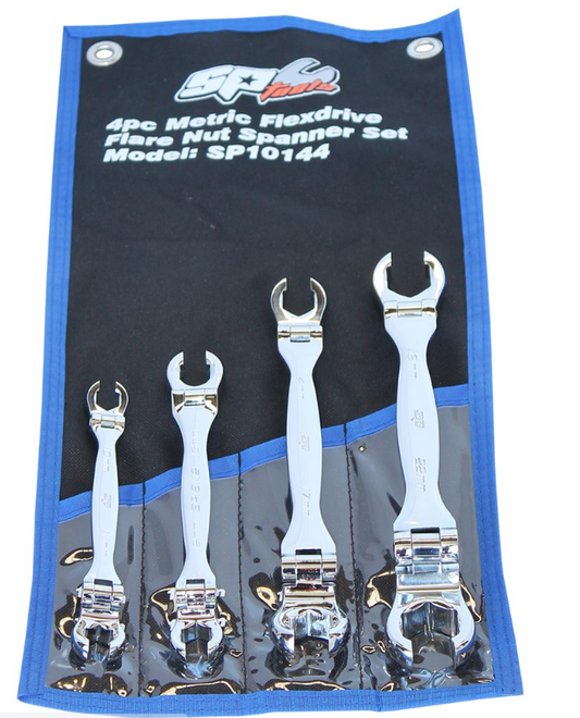 SP Tools Flare Nut Flexhead Spanner Set - Metric 4pc SP10144 Spanner Set SP Tools