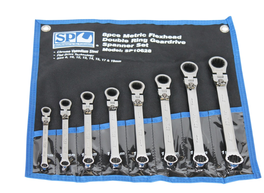 Sp Set SP Tools Double Ring Gear Drive Spanner Sets - Flex Head - SAE 6pc SP1 ...