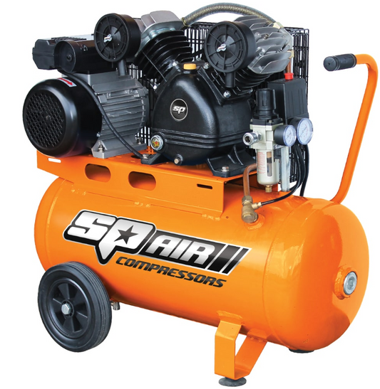 SP Tools Air Compressor - V-Twin Cast Iron Portable 3Hp Belt Drive 60 LT SP17 Compressor SP Tools