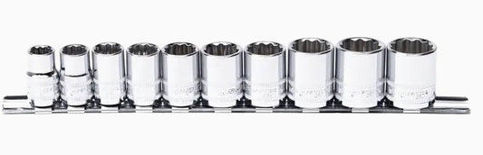 SP Tools 3/8"Dr Socket Rail Set Metric Only 12pt 10mm-19mm 10pc SP20230 socket rail SP Tools