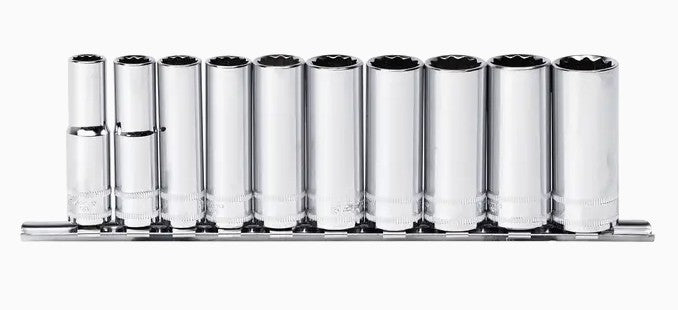 SP Tools 3/8"Dr Socket Rail Set Deep Metric Only 12pt 10mm to 19mm 10pc SP20240 socket rail SP Tools
