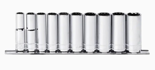 SP Tools 3/8"Dr Socket Rail Set Deep Metric Only 12pt 10mm to 19mm 10pc SP20240 socket rail SP Tools