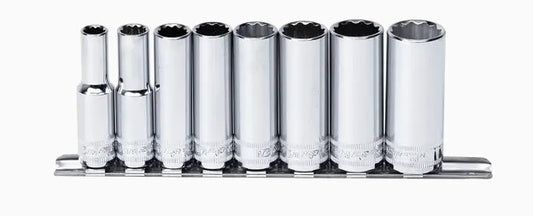 SP Tools 3/8"Dr Socket Rail Set Deep SAE Only 12pt 5/16 to 3/4" 8pc SP20241 socket rail SP Tools