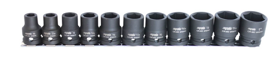 SP Tools 1/2"Dr Impact Socket Rail Set - 6pt SAE 11pc SP20351 Socket Set SP Tools