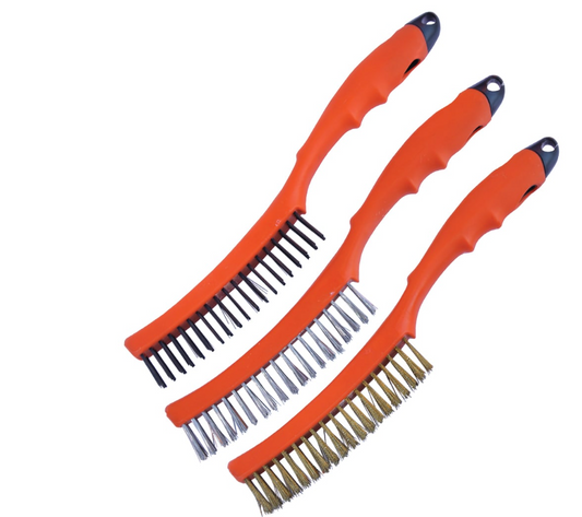 SP Tools Wire Brush Set 355mm 3pc 3 x 19 Row PP Handle SP30893 Wire Brush SP Tools