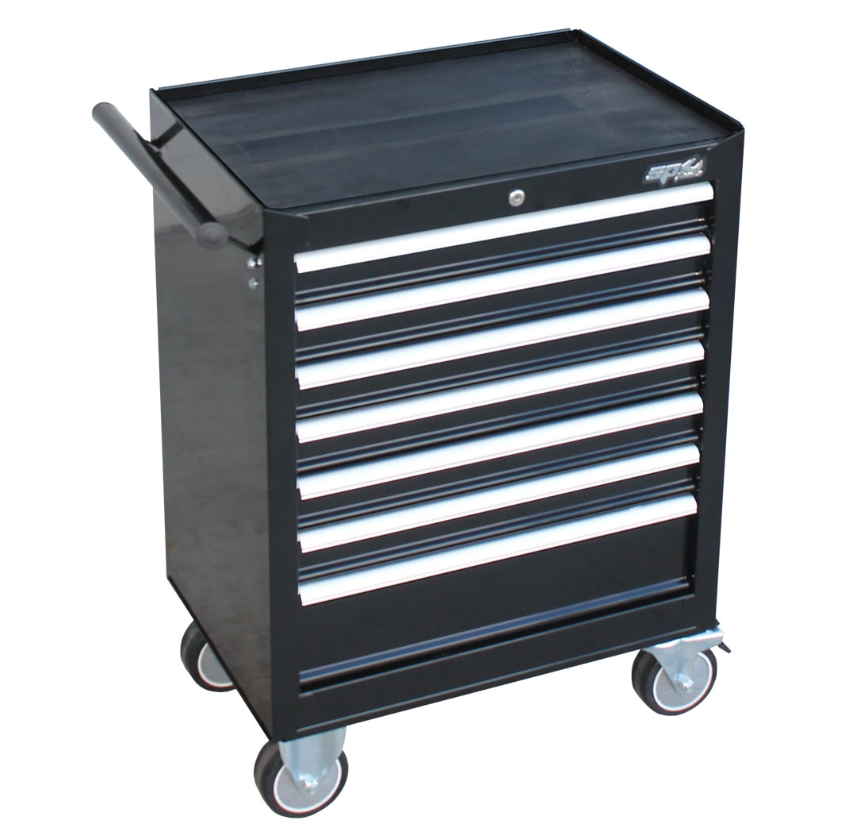 SP Tools Custom Series Roller Cabinet - 7 Drawer - Black/Chrome SP40104 Tool Box SP Tools