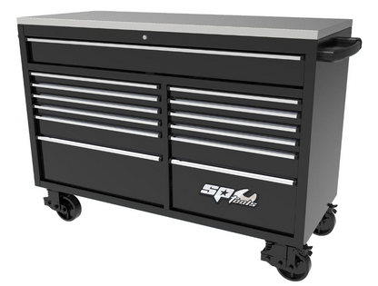 SP Tools USA Sumo Series Wide Roller Cabinet - 13 Drawer - Black/Chrome SP44725 Cabinet SP Tools