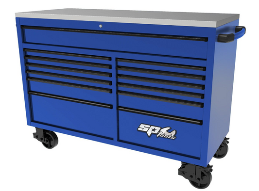SP Tools USA Sumo Series Wide Roller Cabinet - 13 Drawer – Blue/Black SP44725BL Cabinet SP Tools