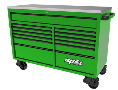 SP Tools USA Sumo Series Wide Roller Cabinet - 13 Drawer – Green/Black SP44725G Cabinet SP Tools