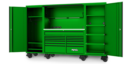SP Tools USA Sumo Series Wide Roller Cabinet - 13 Drawer – Green/Black SP44725G Cabinet SP Tools