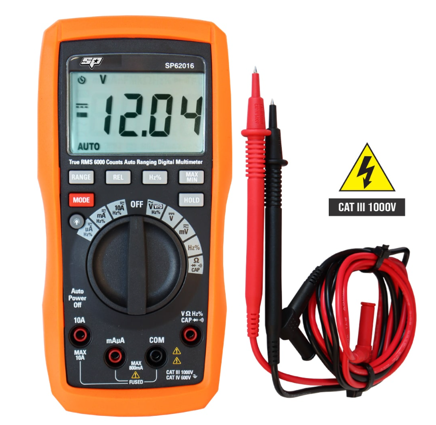 Pinetools Multimeter SP Tools Digital Multimeter - Deluxe Automotive - 0.8 to 100V SP62016 ...
