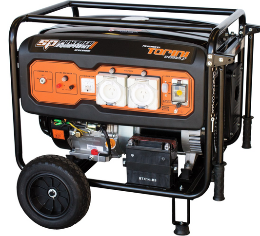 SP Tools Construction Series Generator - 15HP 8.1KVA Torini Engine SPGC8100E Generator SP Tools