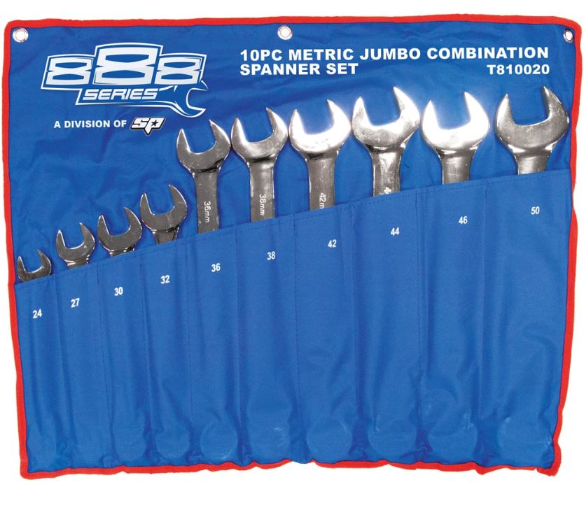 SP Tools 888 Combination Roe Spanner Set Jumbo Metric 10pc T810020 Spanner Set SP Tools