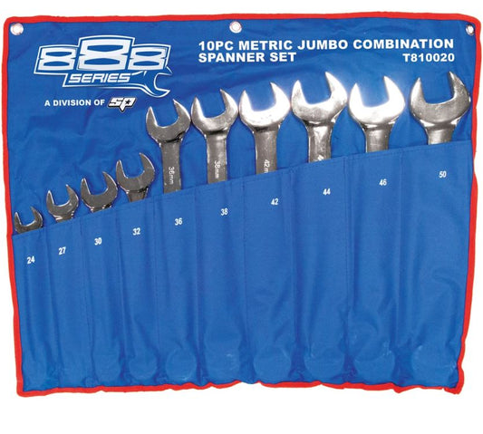 SP Tools 888 Combination Roe Spanner Set Jumbo Metric 10pc T810020 Spanner Set SP Tools