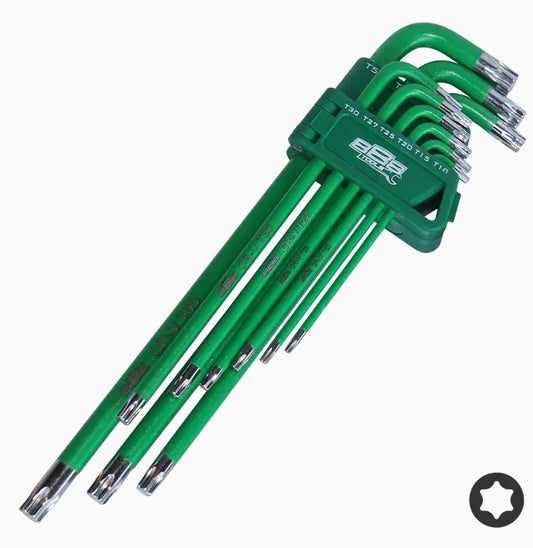 SP Tools Key Set TORX Colour Coded GREEN 888 Long Series 9pc T834517 Hex Key SP Tools