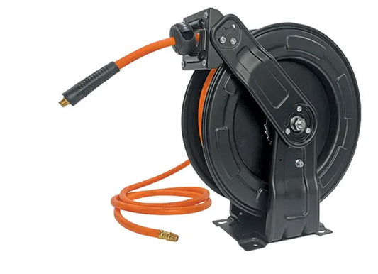 ITM Steel Retractable Air Hose Reel, 10mm X 20m Hybrid Polymer Air Hose With 1/4" Bsp Male Fittings TM300-022 Air Hose Reel ITM