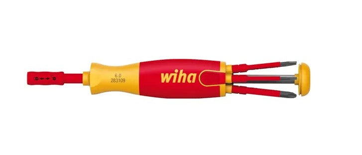 WIHA Screwdriver With Bit Magazine Liftup Electric, Phillips, Plusminus/Pozidriv, Slotted With 6 Slimbits, Vde 1000v Insulated WH-38613 screwdriver set WHIA