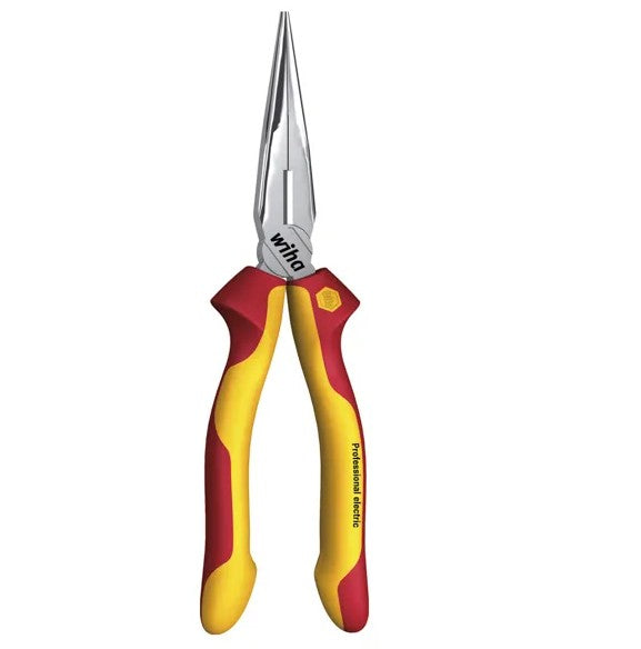 WIHA 200mm Needle Nose Pliers, Professional Electricians, Straight, VDE 1000V Insulated WH-40829 Plier and Cutters WHIA