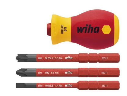 WIHA Screwdriver With Bit Holder Set, Slimvario, Vde 1000v Insulated WH-41230 screwdriver set WHIA